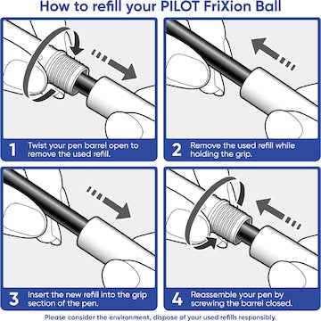 Pilot FriXion Ball Erasable Gel Pen 0.7mm Blue 3 pack