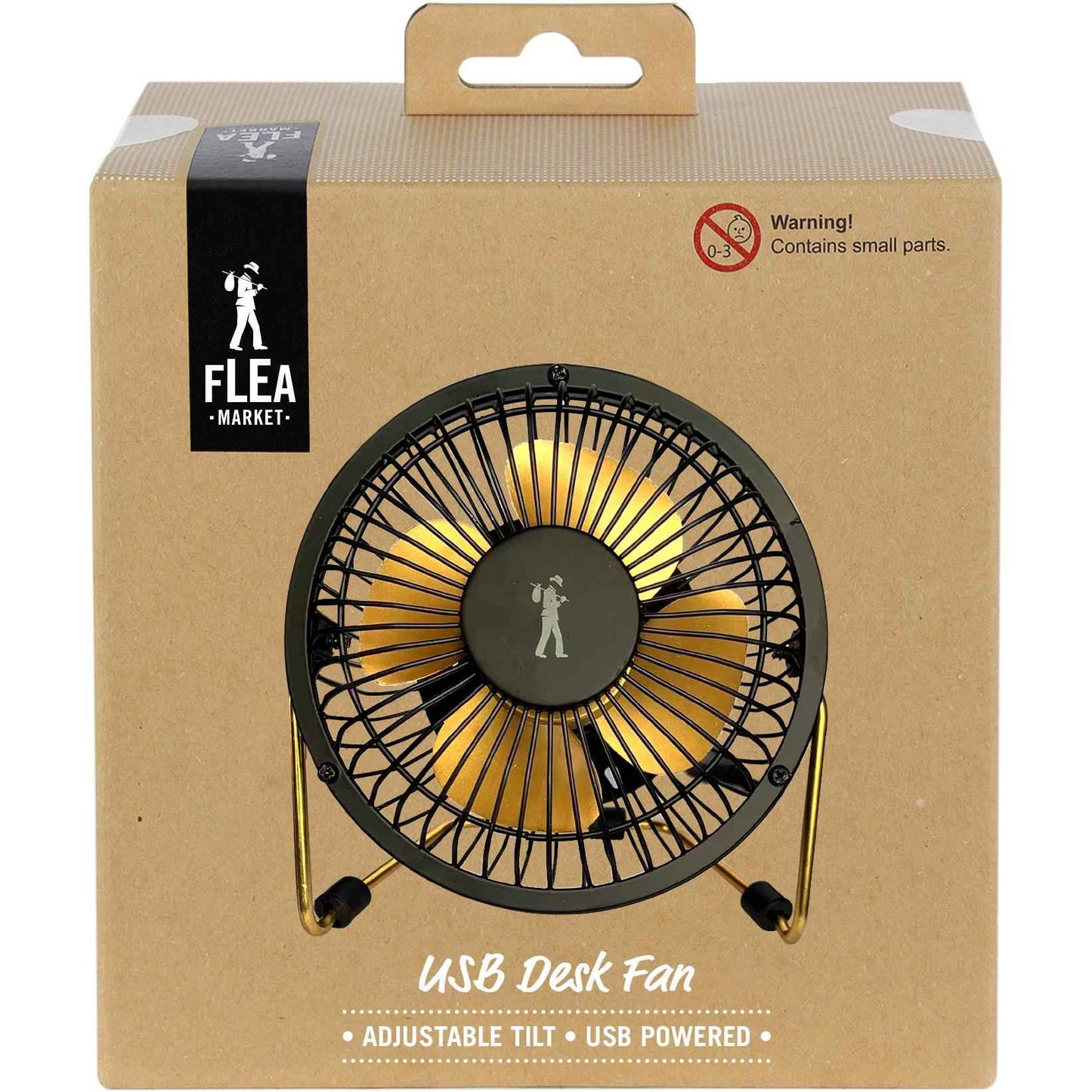 Flea Market USB Desk Fan (Black/Gold)
