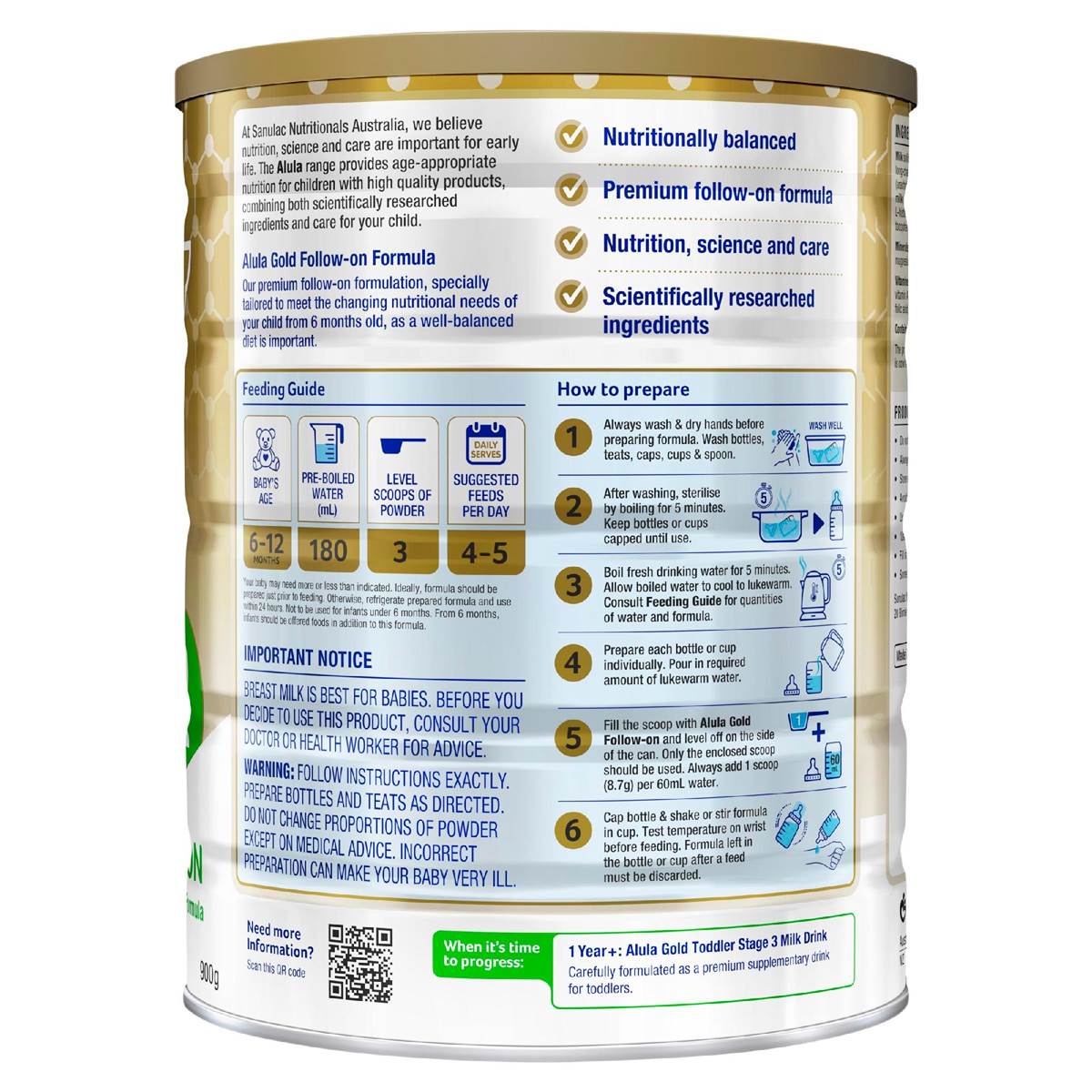 Alula Gold Follow On Formula 6-12M 900g