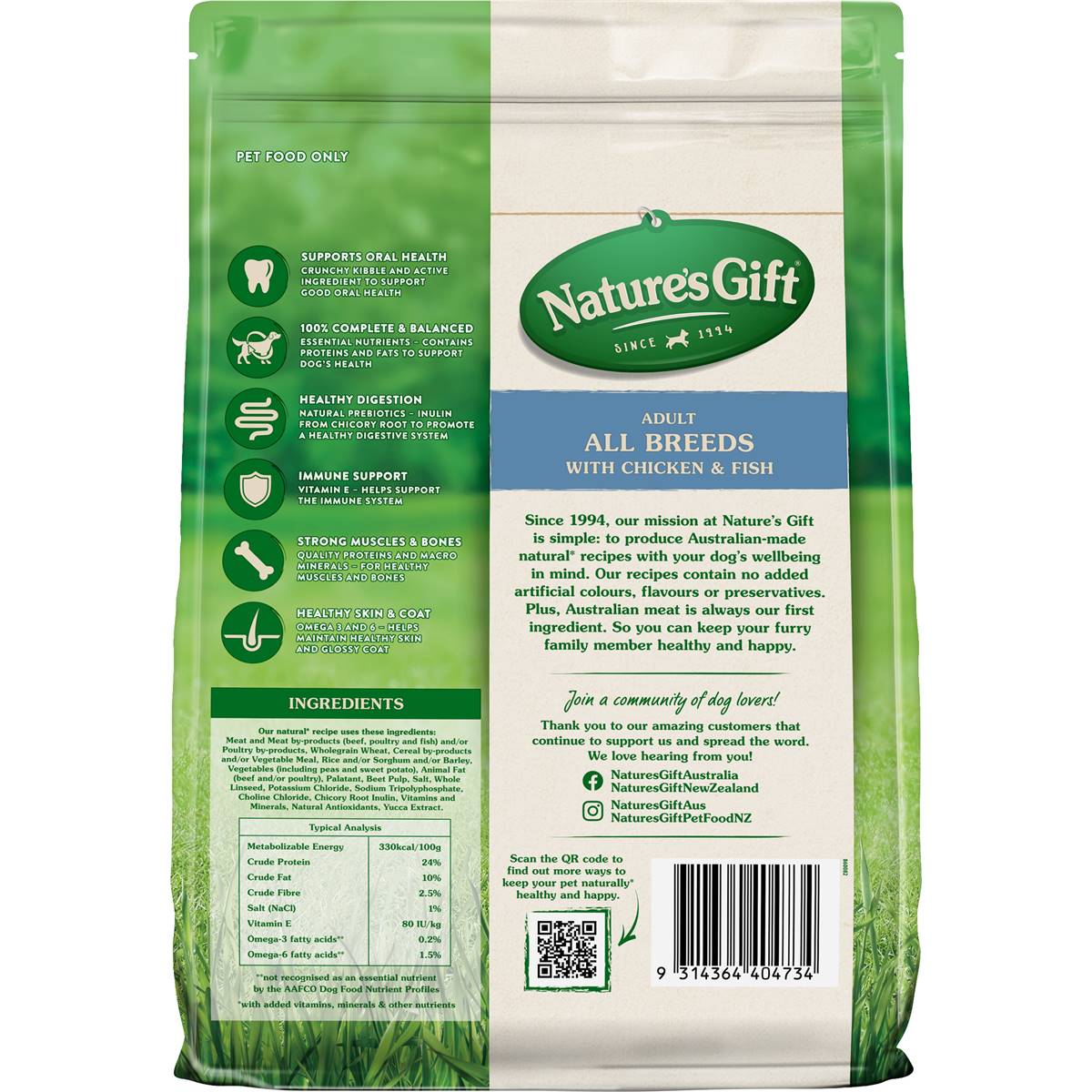 Nature's Gift Adult Dry Dog Food With Chicken & Fish 2.5kg