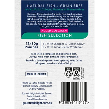 Gourmet Delight Fish Selection Wet Cat Food 80g x 12 pack