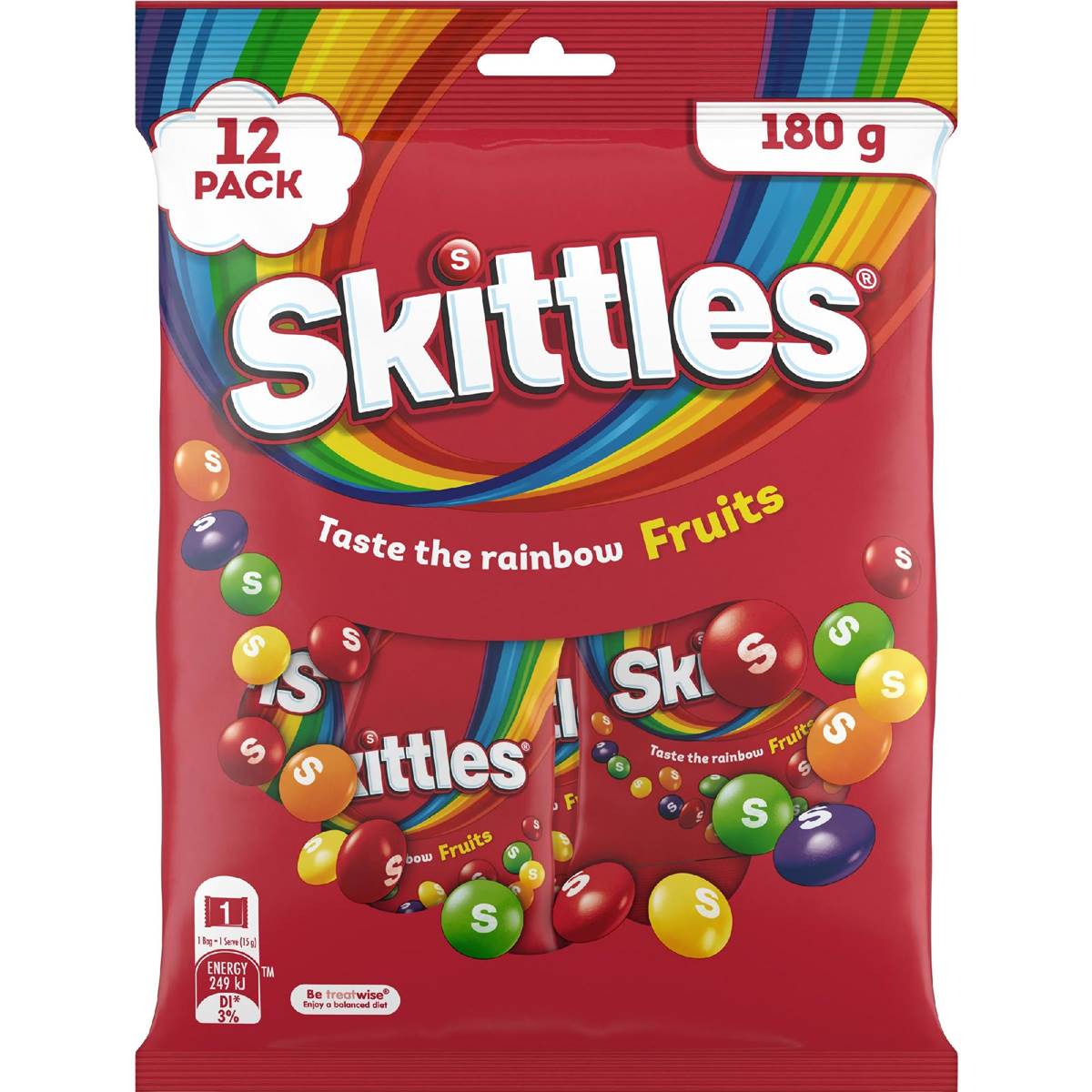 Skittles Share Pack 12 Bags Snack & Share Party Bag 180g