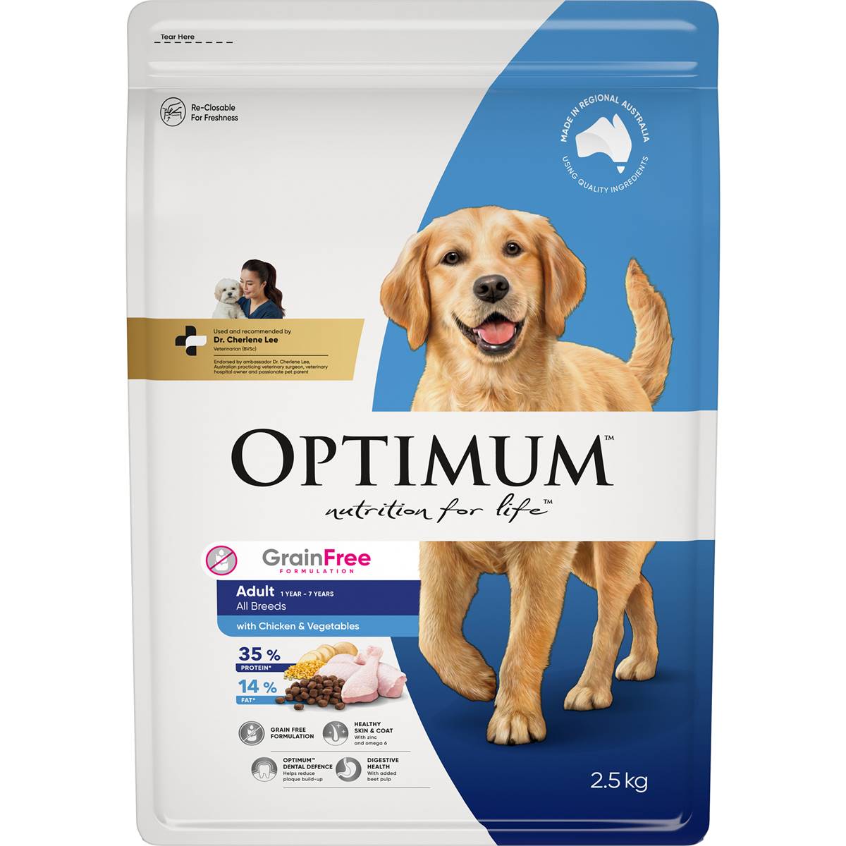 Optimum Grain Free With Chicken & Vegetables Dry Dog Food 2.5kg