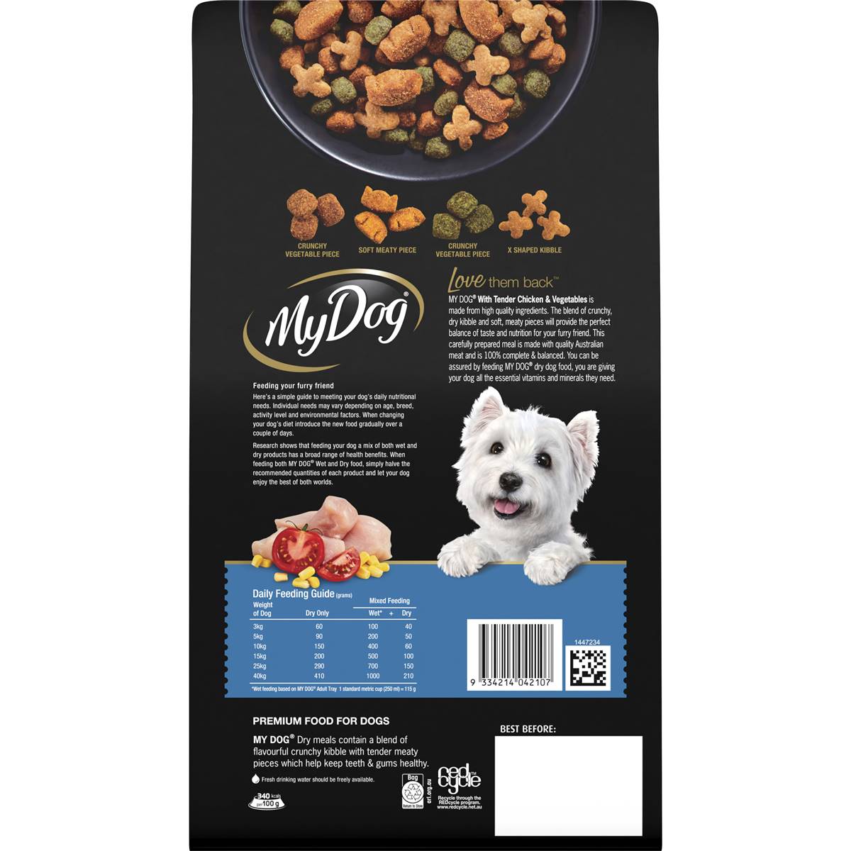 My Dog Dry Dog Food with Tender Chicken & Vegetables 1.5kg