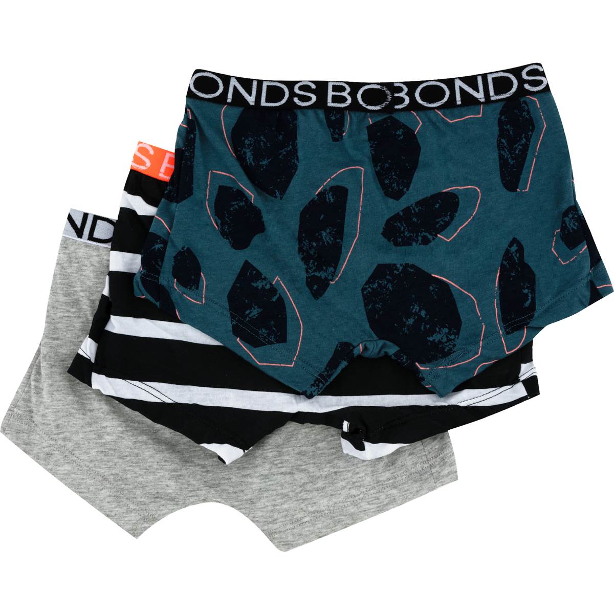 Bonds Boys Underwear Trunks Size 4-6 Or 6-8 Assorted 3 pack