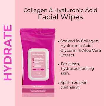 MCoBeauty Hydrate Collagen & Hyaluronic Acid Facial Wipes 25 pack
