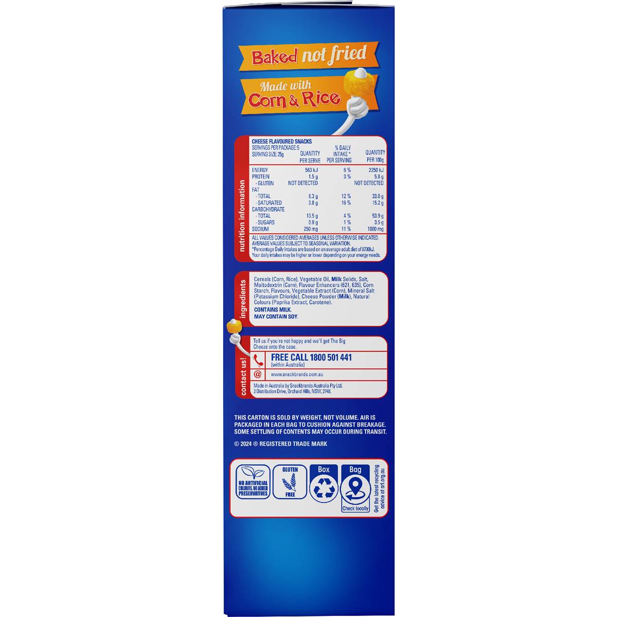 Cheezels Cheese Box 125g