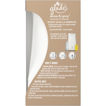 Glade Sense & Spray Automatic Air Freshener Sheer Vanilla 12g