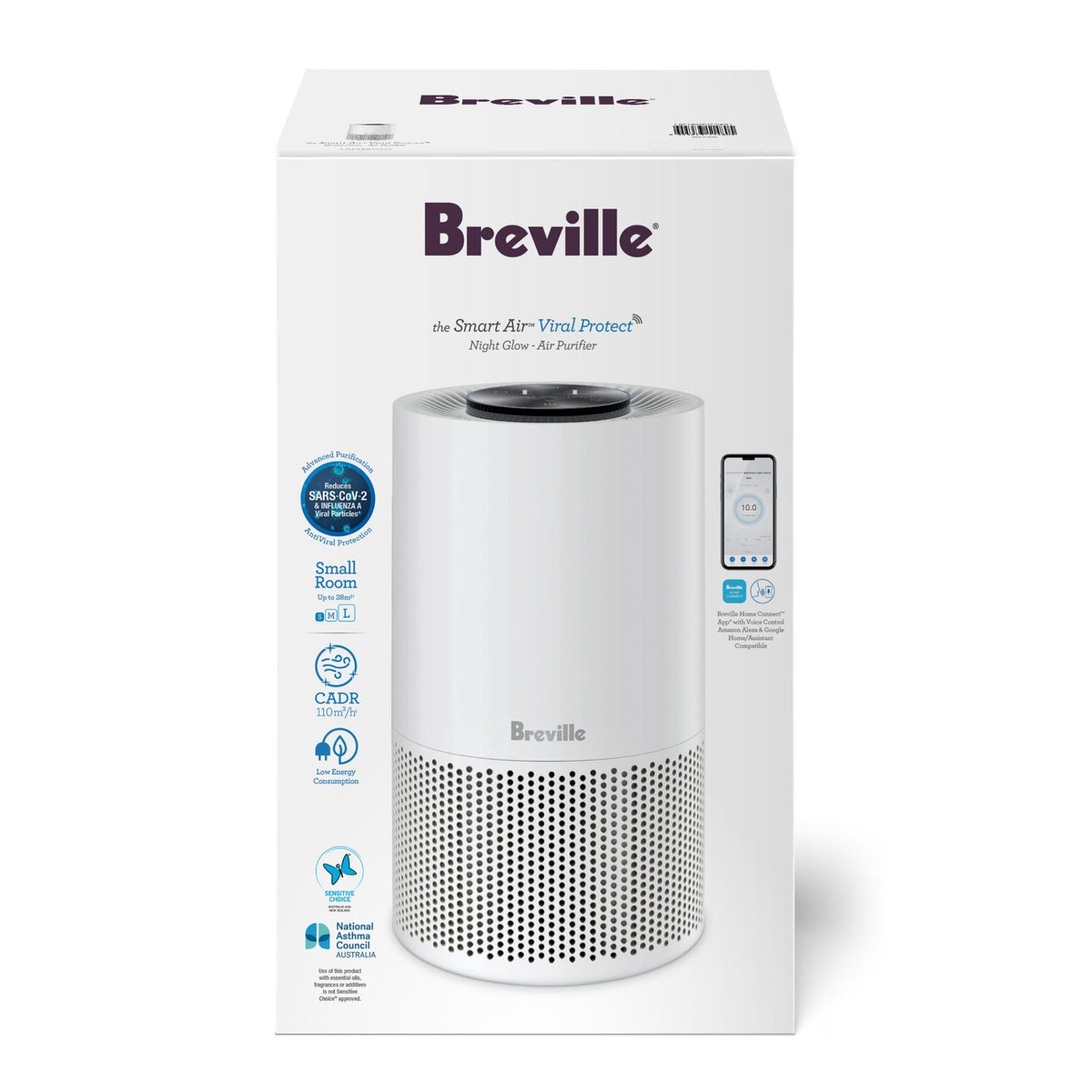 Breville the Smart Air Viral Protect Night Glow Purifier