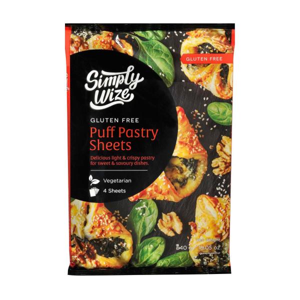 SIMPLY WIZE GLUTEN FREE PUFF PASTRY SHEETS 540G