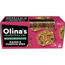 Olina's Bakehouse Artisan Crackers Biscuits Raisin & Pumpkin Seeds 100g