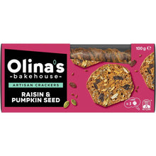 Olina's Bakehouse Artisan Crackers Biscuits Raisin & Pumpkin Seeds 100g