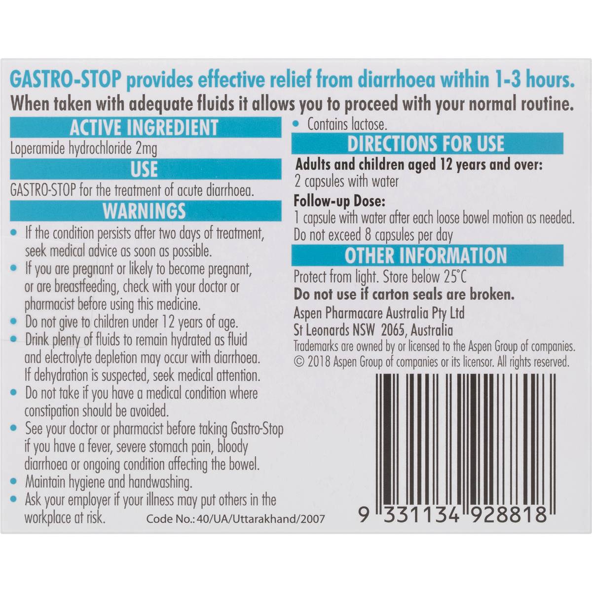 Gastro-Stop Capsules 8 Pack