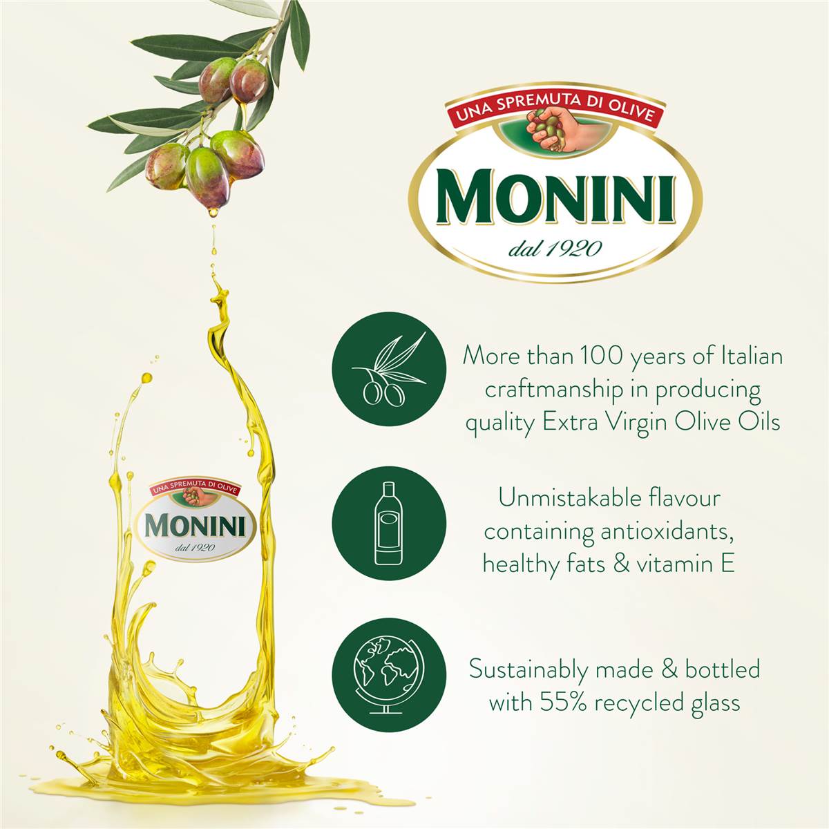 Monini Delicato Extra Virgin Olive Oil 750ml