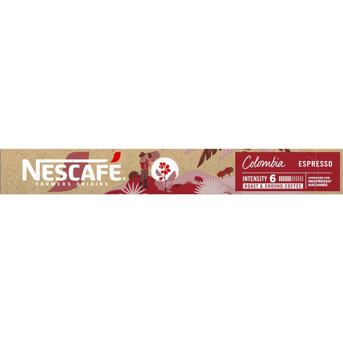 Nescafe Farmers Origin Pods Colombia Espresso Coffee Capsules 10 pack