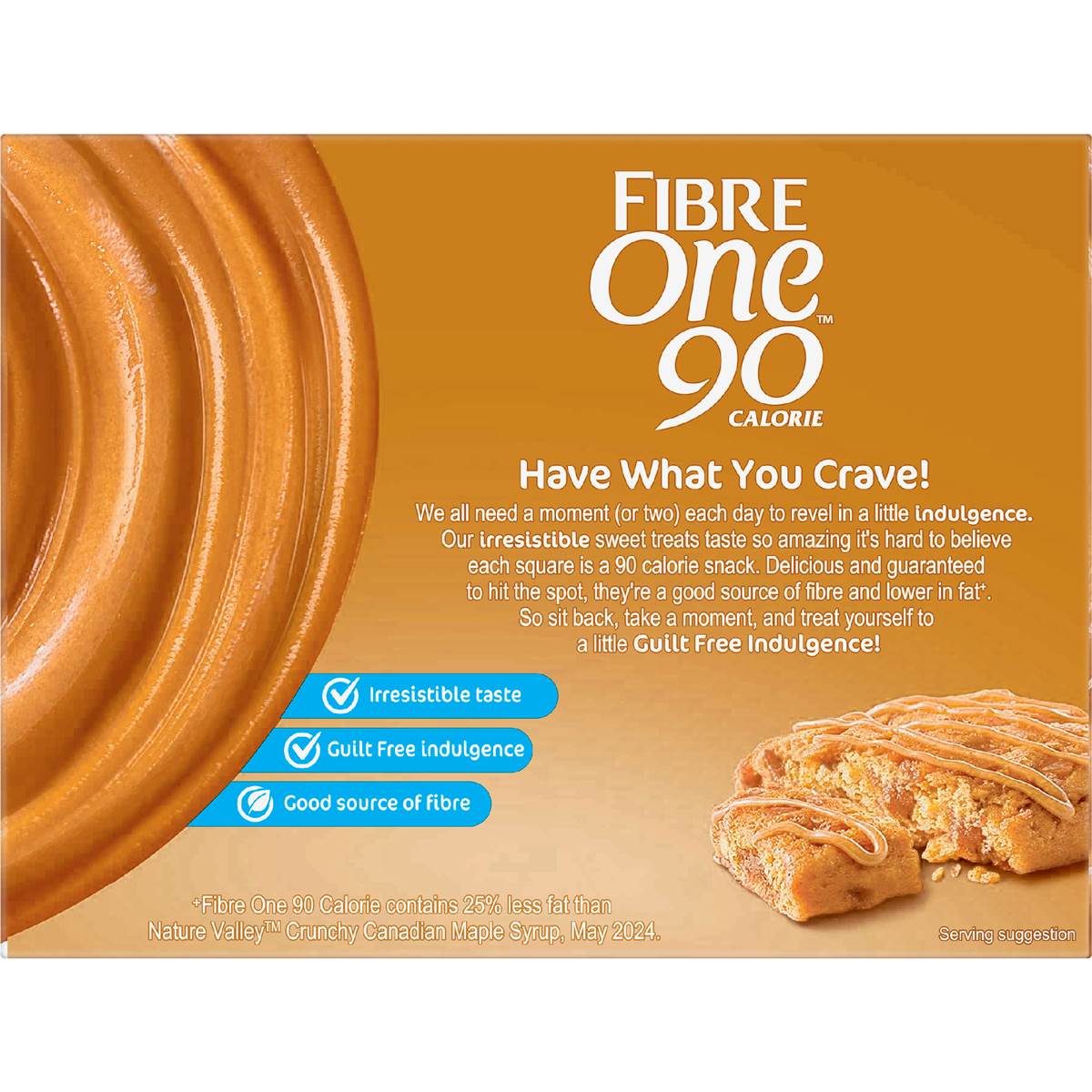 Fibre One 90 Calorie Salted Caramel Squares 24g x 5 pack