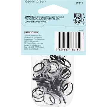 Oscar Orsen Mini Polybands Hair Ties Black/Clear 100 pack