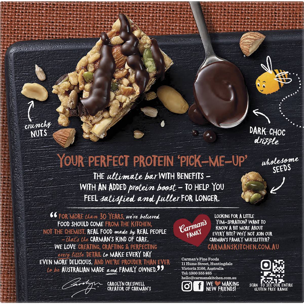 Carman's Protein Bars Salted Dark Choc & Almond 5 pack