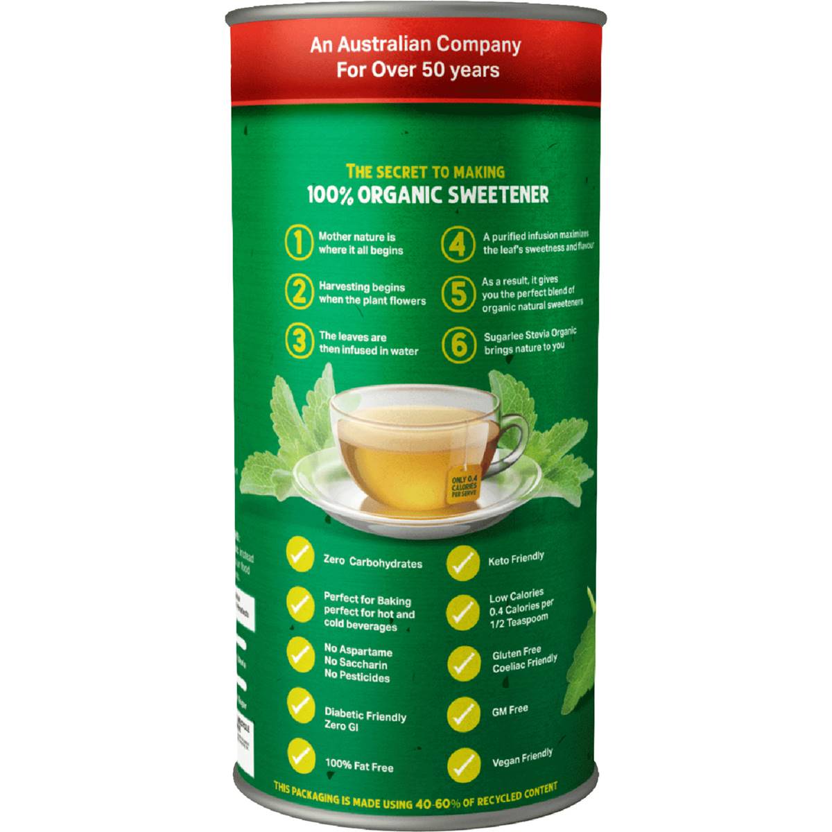 Sugarless Stevia Organic Natural Sweetener 350g