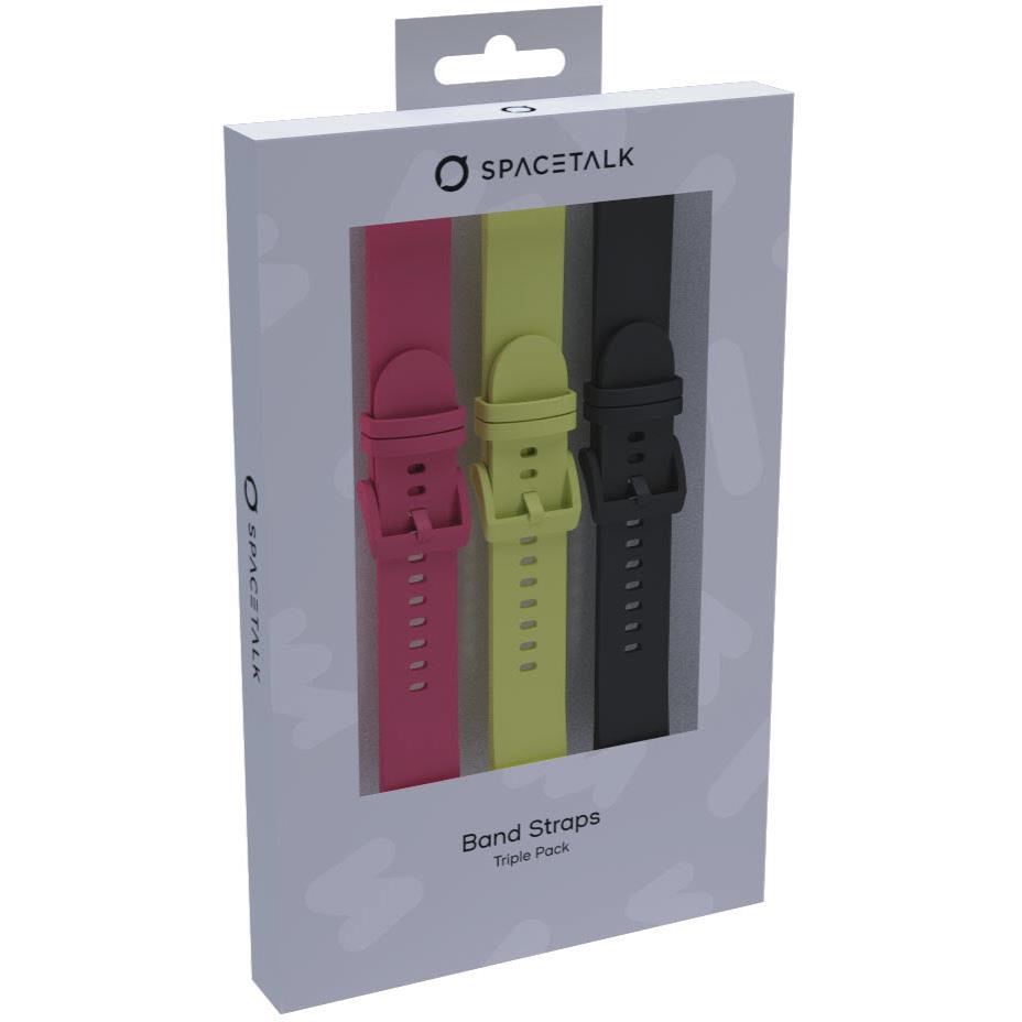 SPACETALK Adventurer 2 Loop Band Strap 3 Pack (Black/Lemon/Cherry)