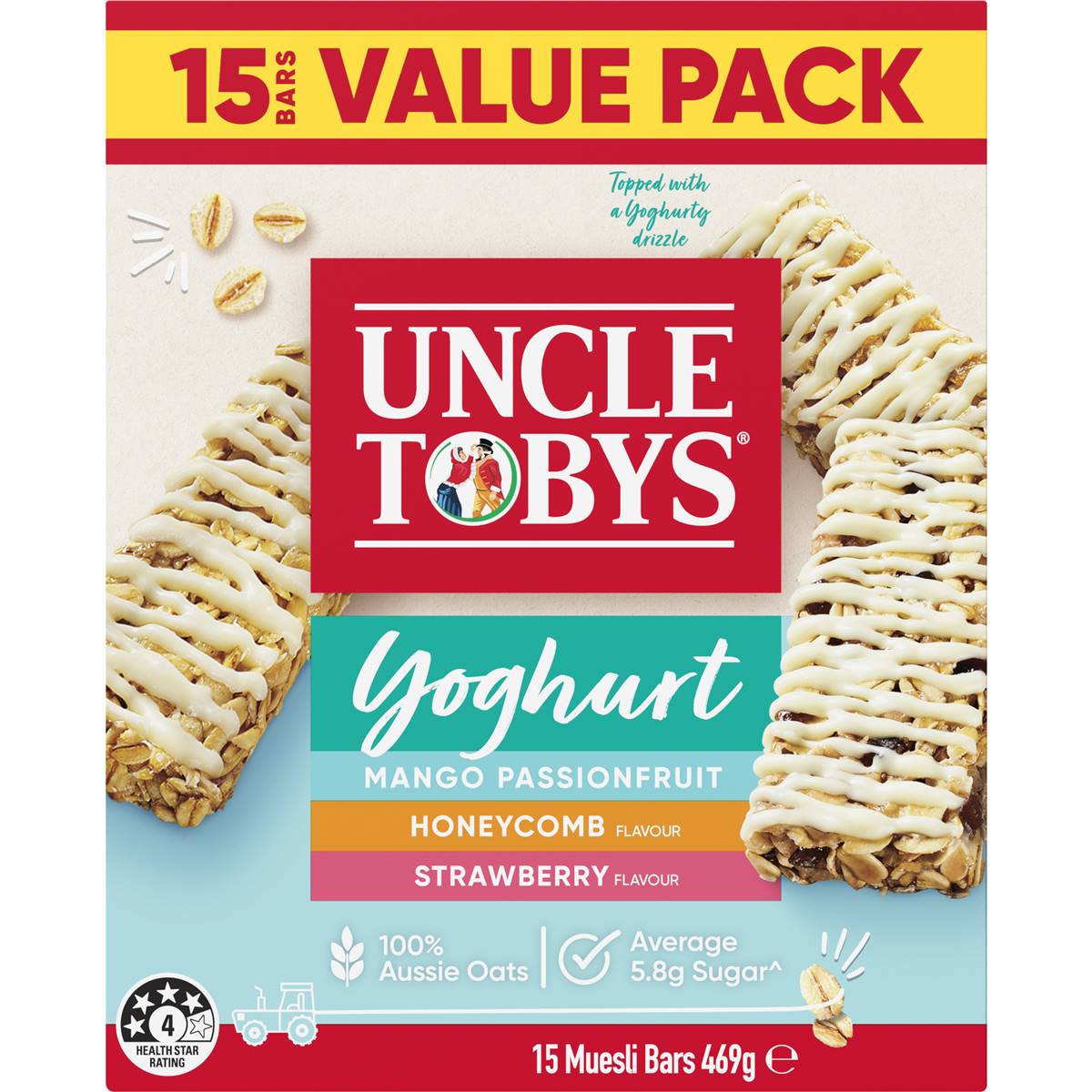 Uncle Tobys Muesli Bar Yoghurt Varieties 15 Pack