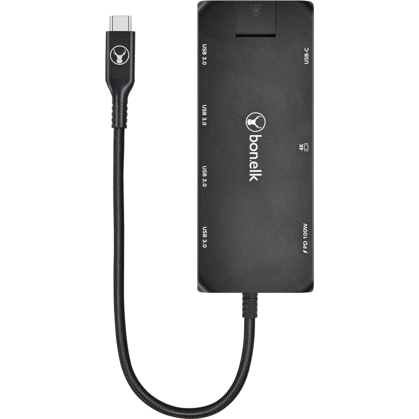 Bonelk Long-Life 8-in-1 Multiport USB-C Hub (Black)