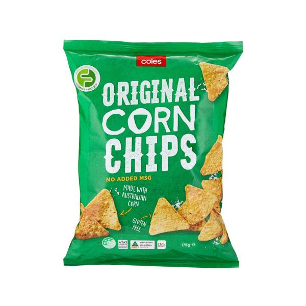 COLES CORN CHIPS 175GRAM:ORIGINAL:.:175 GRAM