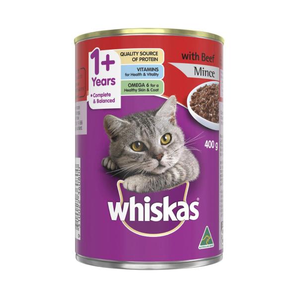 Adult 1+ Years Wet Cat Food with Beef Mince Can
