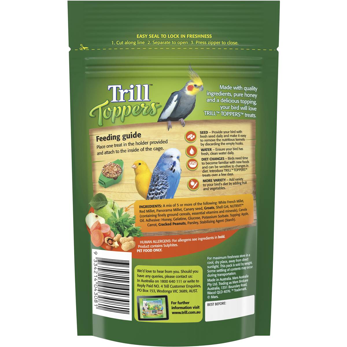 Trill Toppers Bird Treat 112g