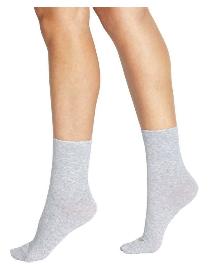 Comfort Top Crew Length Socks in Grey Marle