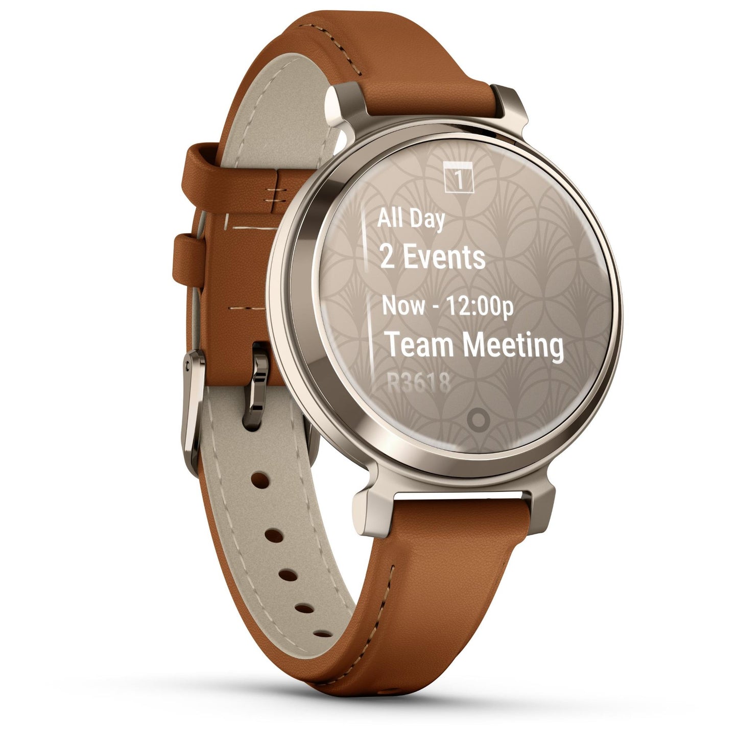 Garmin Lily® 2 Classic, Cream Gold with Tan Leather Band