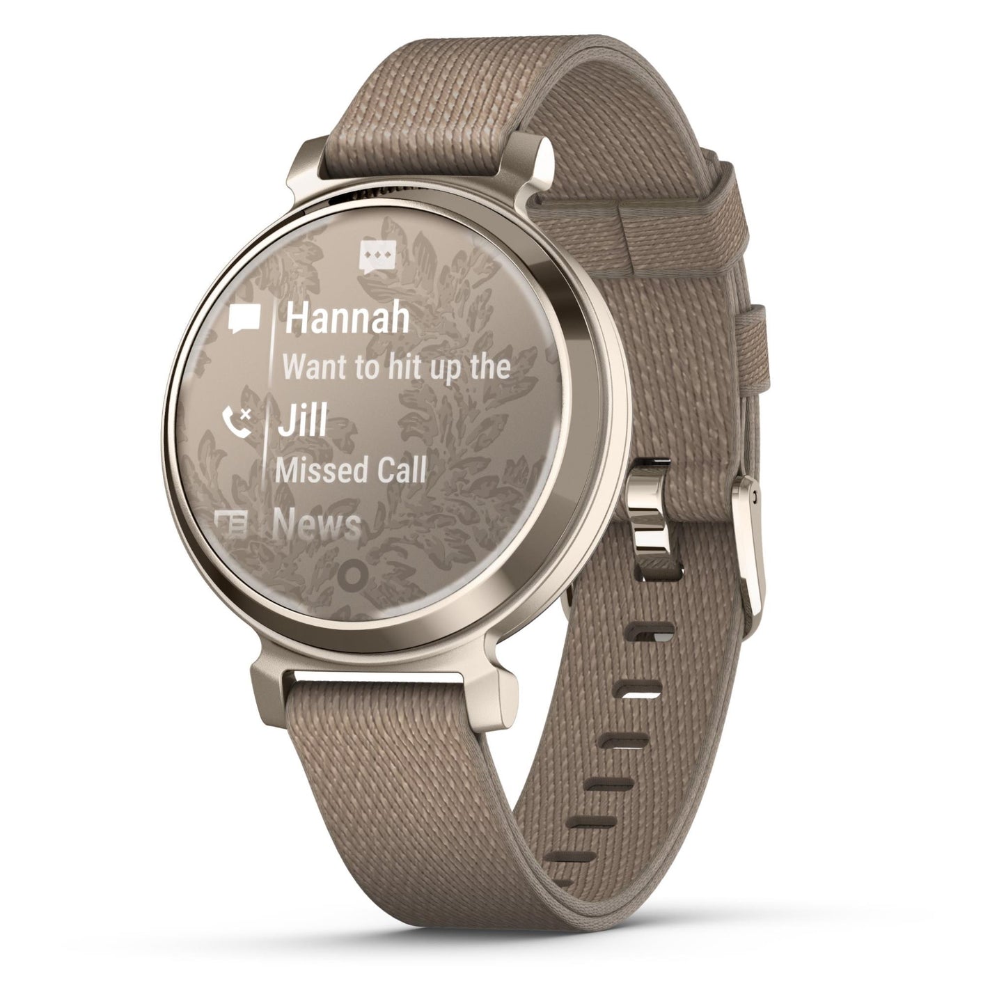 Garmin Lily® 2 Classic, Cream Gold with Coffee Fabric Band