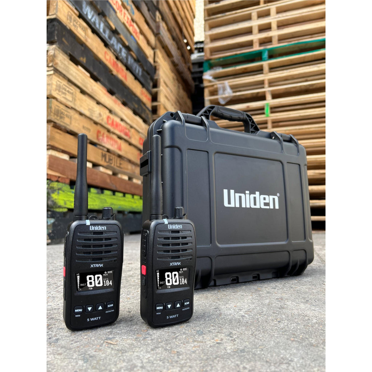 Uniden XTRAK50-2TP 5 Watt UHF Waterproof Handheld Radio Tradies Pack