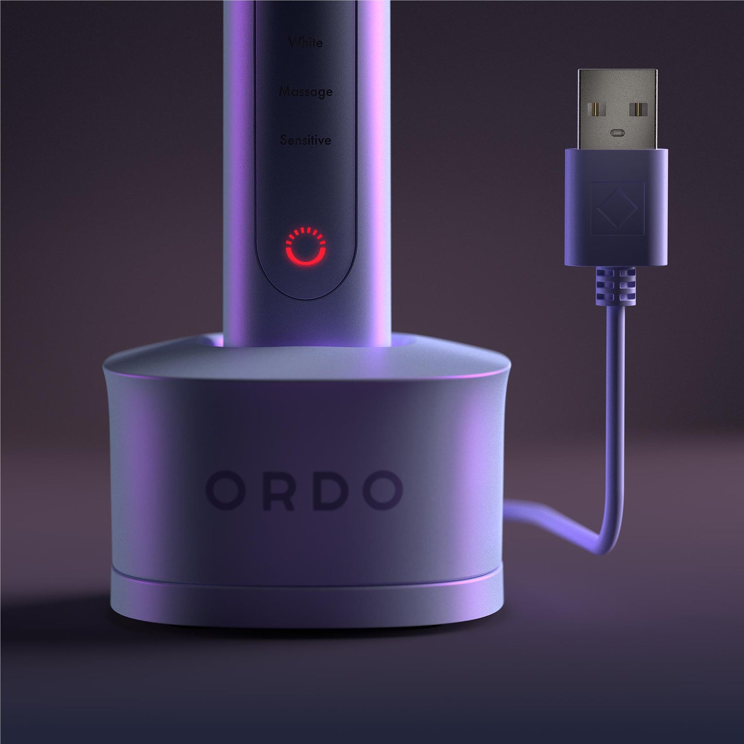 Ordo Sonic+ Electric Toothbrush & Charging Travel Case Bundle (Pearl Violet)