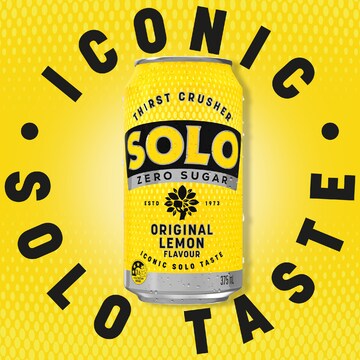 Solo Zero Sugar Original Lemon Soft Drink Cans 375mL x 10 pack