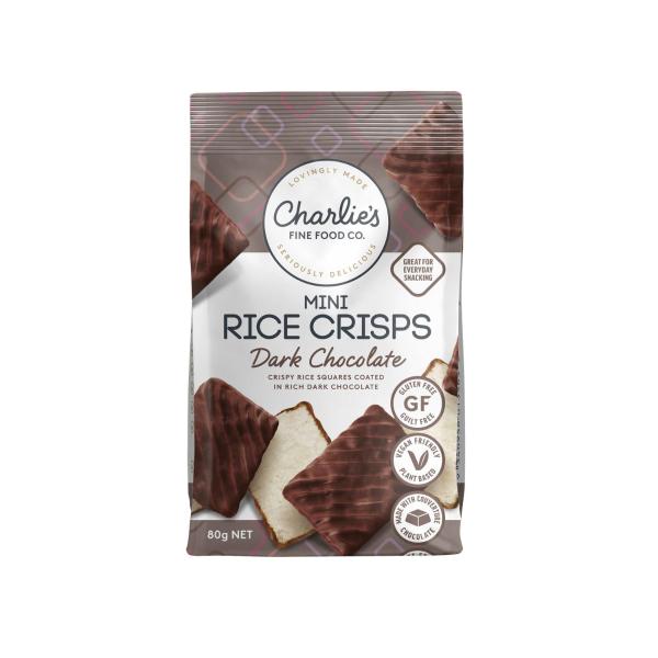 Mini Rice Square Crisps Dark Chocolate