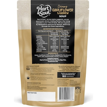 Hart & Soul All Natural Cauliflower Cashew Soup 400g