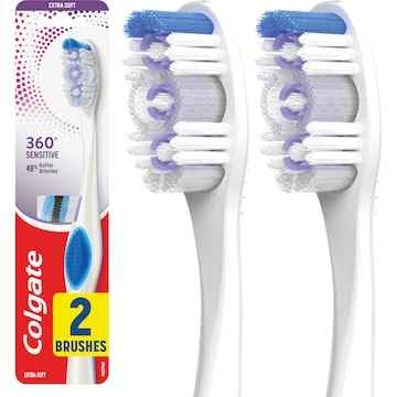 Colgate Toothbrush 360 Sensitive Extra Soft 2 pack