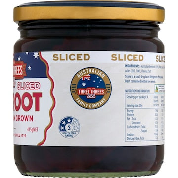 Three Threes Sweet Sliced Beetroot 415g