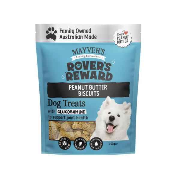 MAYVER'S ROVER'S REWARD PEANUT BUTTER & CAROB BISCUITS DOG TREATS 250G