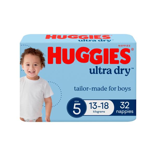 Ultra Dry Nappies Boys Size 5 (13-18kg)