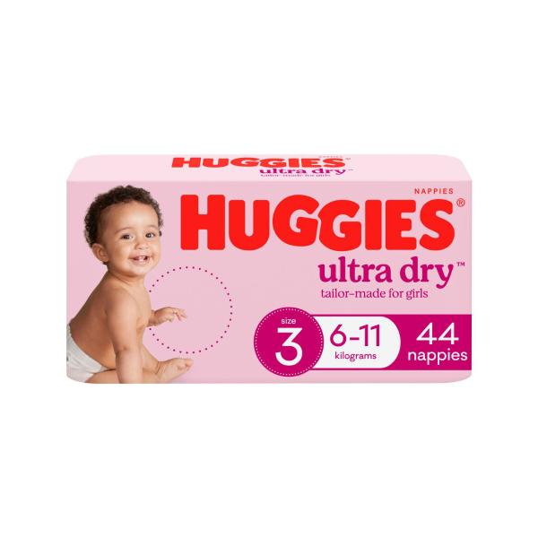Ultra Dry Nappies Girls Size 3 (6-11kg)