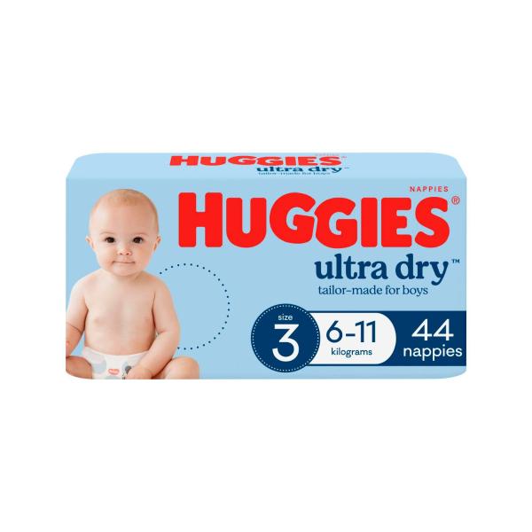 Ultra Dry Nappies Boys Size 3 (6-11kg)