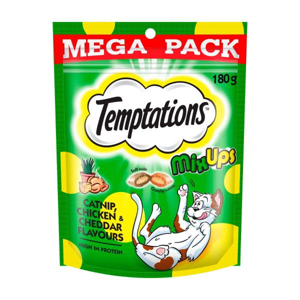 TEMPTATIONS CAT TREATS MIXUPS CATNIP CHICKEN & CHEDDAR 180 GRAM