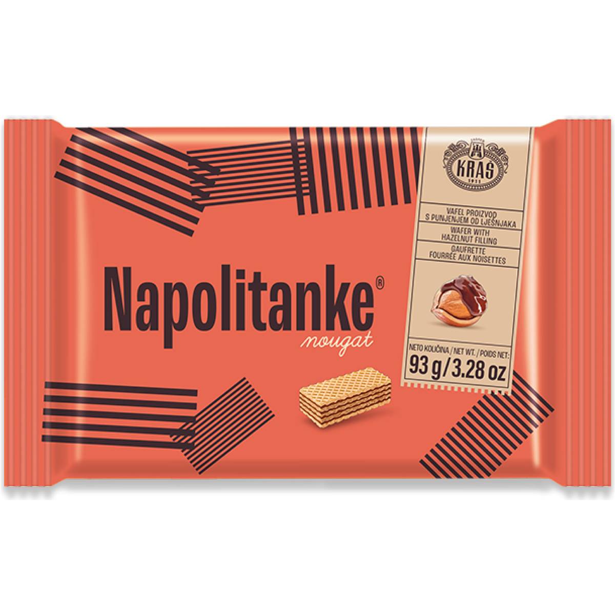 Kras Napolitanke Nougat Hazelnut Wafers 93g