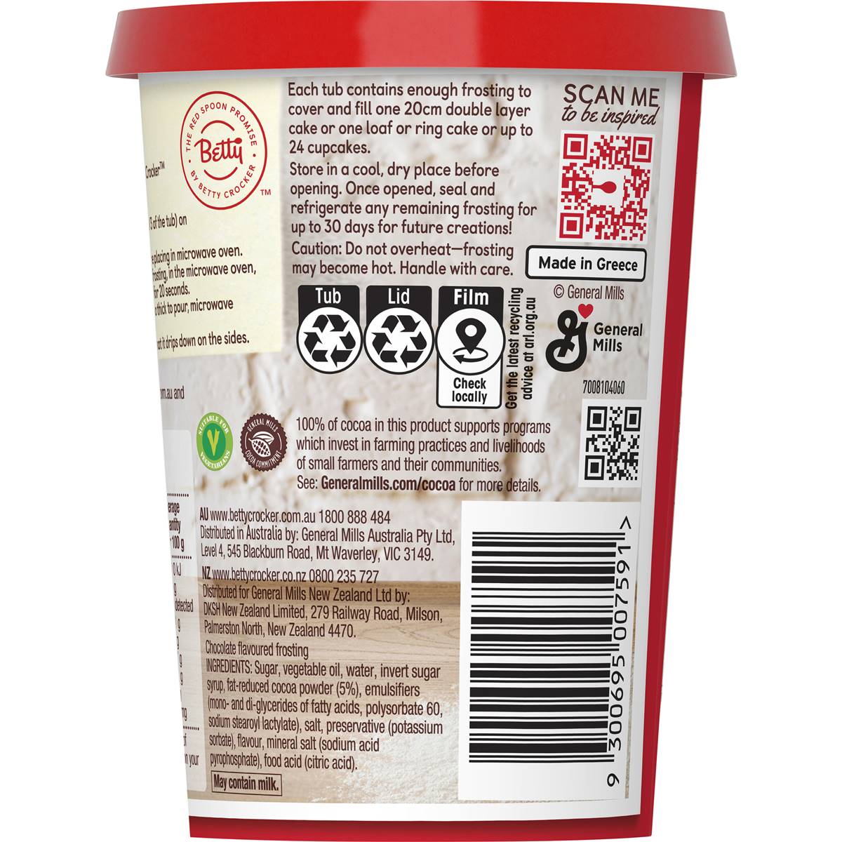 Betty Crocker Chocolate Gluten Free Frosting 400g