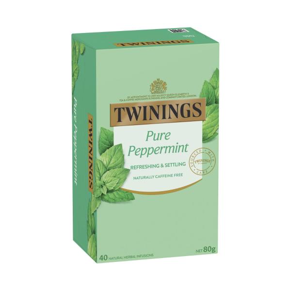 TWININGS PURE PEPPERMINT INFUSIONS TEA BAGS 40 PACK