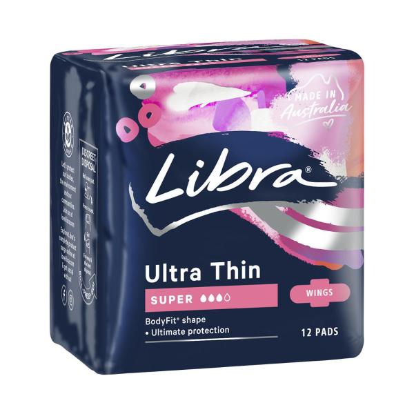 LIBRA PADS ULTRA THIN WINGS SUPER 12 PACK