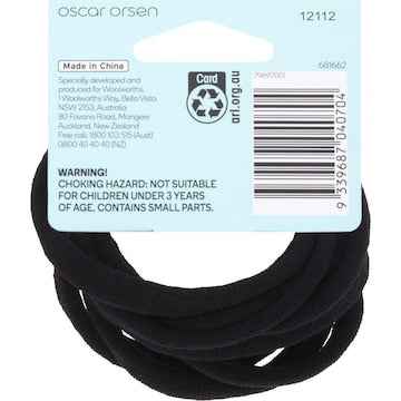 Oscar Orsen Jumbo Soft Ponytailers Black 10 pack