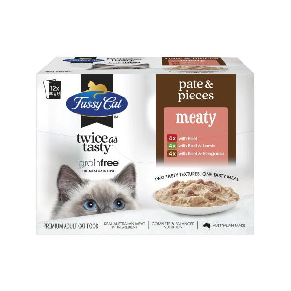Grain Free Twice As Tasty Wet Cat Food Pate & Pieces Meaty Moments 12X80G